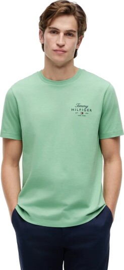 Tommy Hilfiger Script Stack Regular Tee   Green   L