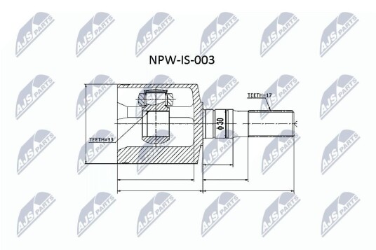 Nty Drivknute drivaksel NTY NPW IS 003