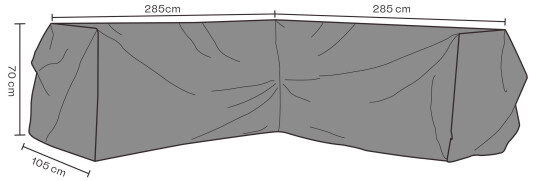 Brafab Møbeltrekk vanntett Til hjørnesofa 285-285 x 105 x 70 cm Svart