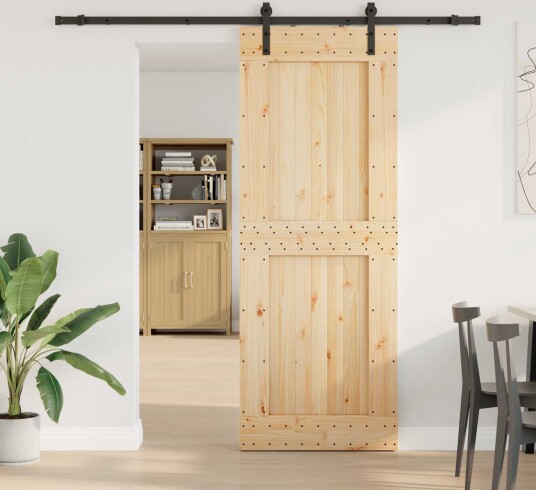  Skyvedør NARVIK Naturlig og svart 85 x 210 cm 213,5 cm