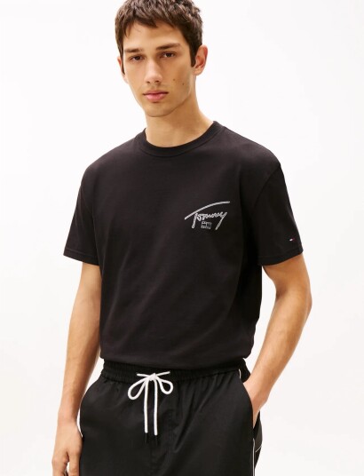 Tommy Jeans Tjm Reg Sign Backprint Ss T Ext   Black   M