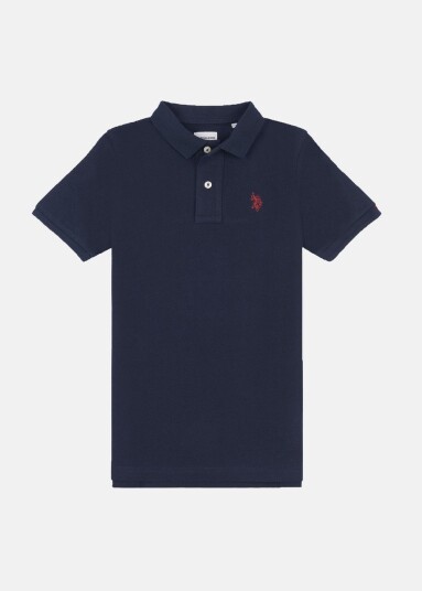 Us Polo Kids Dhm Pique Polo Dark Sapphire Navy / Haute Red 9 10 Skjorter Us Polo Kids Dhm Pique Polo Dark Sapphire Navy / Haute Red 9 10 Skjorter