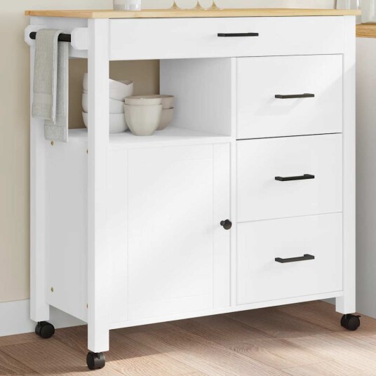 Kjøkkenvogn MONZA 84x40x90 cm heltre furu 376111 Kjøkkenvogn MONZA 84x40x90 cm heltre furu 376111