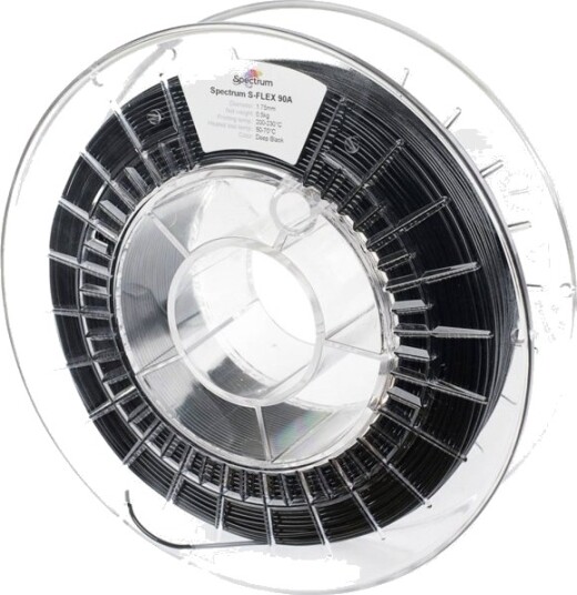 Spectrum S-Flex 90A TPU Filament 1.75 mm 500 g Deep Black 80255