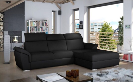 Hjørnesofa Eltap Trevisco 272x216x100 cm Soft 11 Svart Høyre