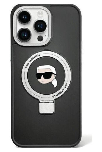 Karl Lagerfeld Klhmp15xhmrskhk Iphone 15 Pro Max 6.7" Czarny/Black Hardcase Ring Stand Karl Head Magsafe