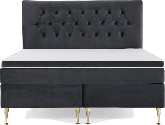 Royal Velvet Komplett Sengepakke 160x200 cm Svart Fløyel/Høye Gullben