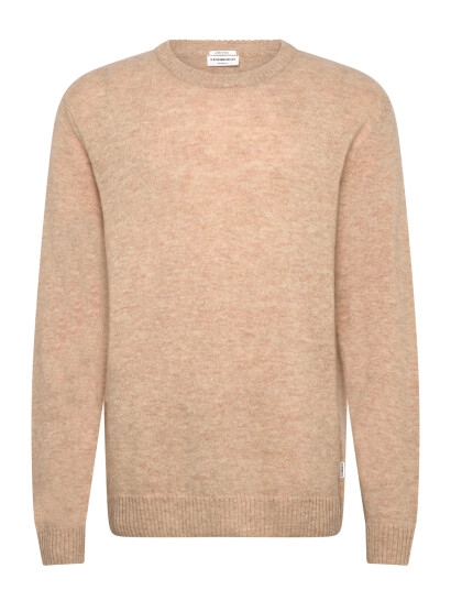 Lindbergh Lambswool O-Neck Knit - Beige - S