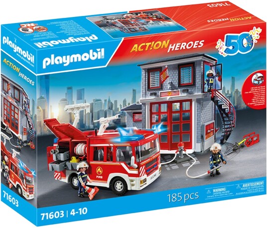 Playmobil 71603 Action Heroes Byggesett Brannstasjon med Brannbil