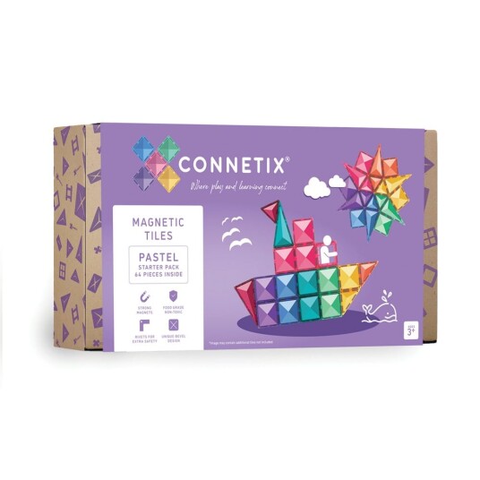Connetix Pastel Starter Pack 64 Pieces CT-P-00064-ST Connetix Pastel Starter Pack 64 Pieces CT-P-00064-ST