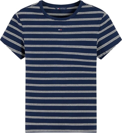 Tommy Jeans Tjw Slim Essential Rib Ss Ext Navy XL