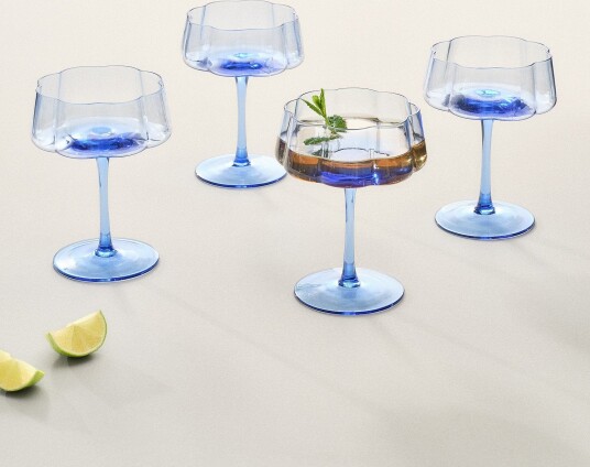 Jotex Cocktailglass 4pk Blå NINA 1748915010