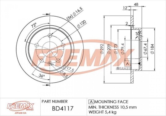 Bremseskive FREMAX BD-4117