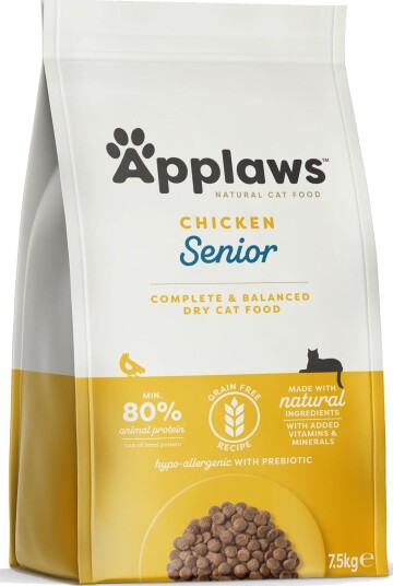 Økonomipakke: 2 store poser Applaws kattefôr - Senior kylling (2 x 7,5 kg)