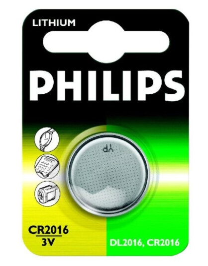 Philips CR2016 Litium Knappcellebatteri 3V 75mAh - 1 Stk