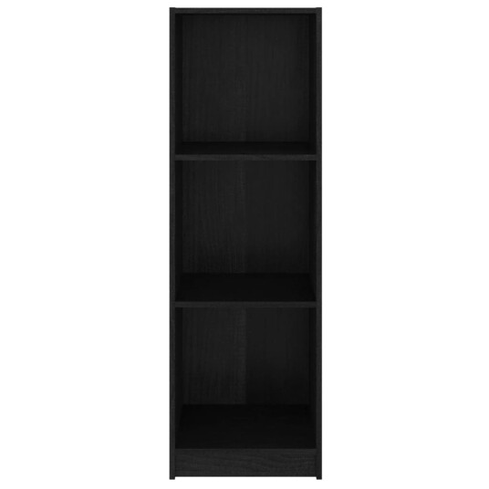 vidaXL Bokhylle/romdeler 36x33x110 cm heltre furu svart