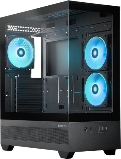 Chieftec GT-01B OP Midi Tower Kabinett med ARGB-vifter og USB Type-C