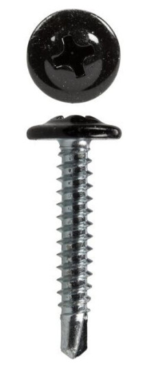 FIXX 1531678 Monteringsskrue 4,2 mm, borspiss, svart 25 mm, 250-pakning