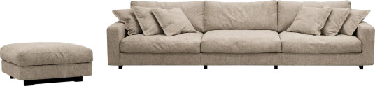 Valencia sofagruppe ekstra dyp 5 seters sofa + fotskammel i chenille   Brun