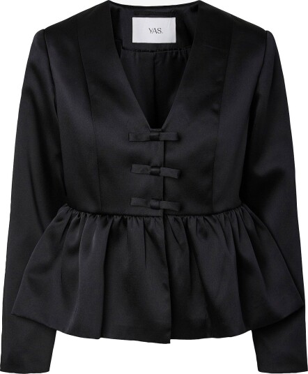 YAS   Bluse Yasvantis Bow Satin Jacket   Show   Svart