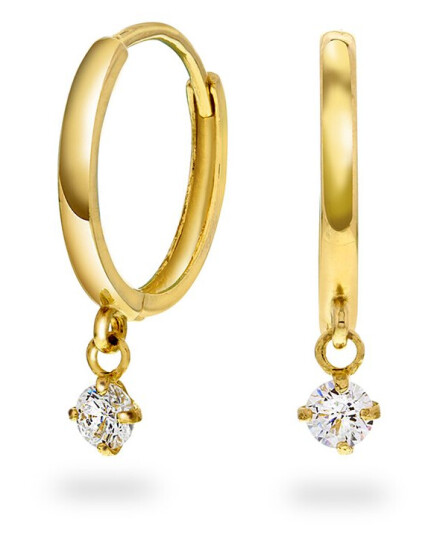 Pan Jewelry Øreringer i 585 gult gull med zirkonia
