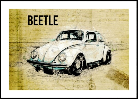Vintage bilskisse Plakat / 100x150
