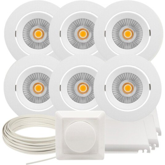 Namron Downlightpakke Alfa Reflektor Led Matt Hvit 6 Pk