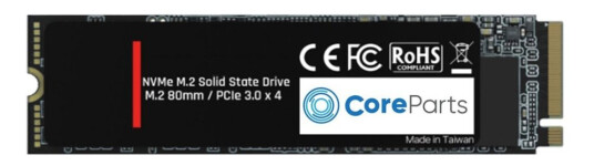 Coreparts - Ssd - 1 Tb - 3D Nand, Tlc, 2044/1800 Read/Write (Mb/S), Bulk Packaging (Plastic Bag) - Intern - M.2 2280 - Pcie 3.0 X4 (Nvme)