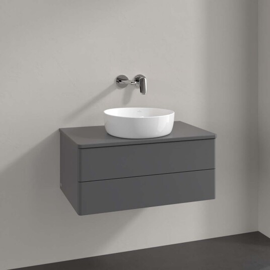 Villeroy & Boch  Antao Servantskap med 2 skuffer 80x50x36 cm m/lys Antrasitt Matt
