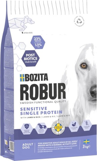 Bozita Robur Sensitive Single Protein Lam & Ris Sparepakke 2 X 3 kg Bozita Robur Sensitive Single Protein Lam & Ris Sparepakke 2 X 3 kg