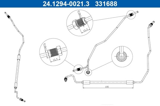 ATE 24.1294 0021.3 Bremseslange