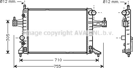 PRASCO OLA2304 Radiator motorkjøling PRASCO OLA2304 Radiator motorkjøling