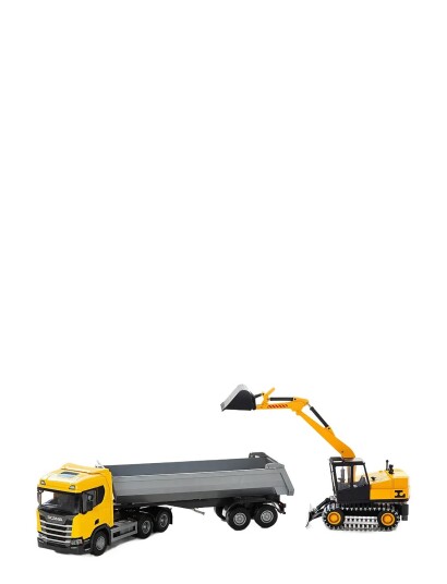 Emek Tippbil Lyftkran Scania 1:25 Yellow