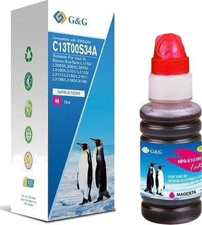G&G Epson C13T00S34A magenta blekk 70 ml