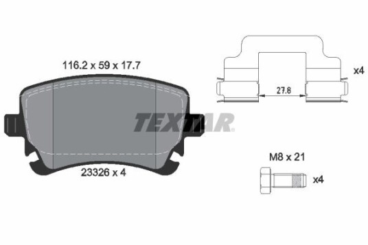 Bremseklosser TEXTAR 2332601 Bremseklosser TEXTAR 2332601