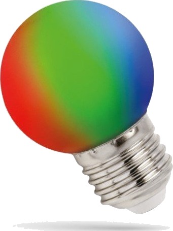 Spectrum E27 1W RGB LED kronepære   G45 260 grader fargeskiftende dekorasjonspære