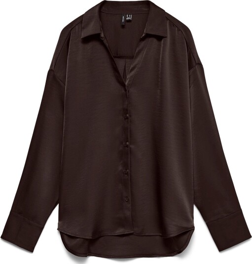 Vero Moda Vmmiro Ls Shirt Wvn Noos CHOCOLATE TORTE XL