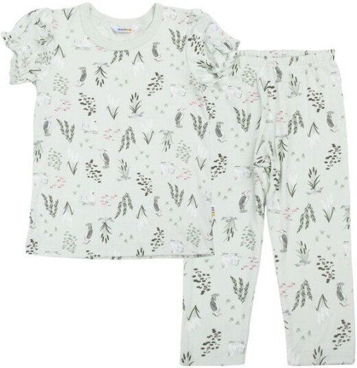 Joha Swan kortermet pyjamas i bambus Mint Joha Swan kortermet pyjamas i bambus Mint