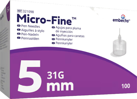 Micro-Fine pennekanyler 31G 5 mm 100 stk Micro-Fine pennekanyler 31G 5 mm 100 stk