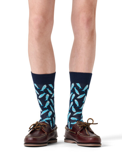 Happy Socks Sardine Sock   Navy   36 40