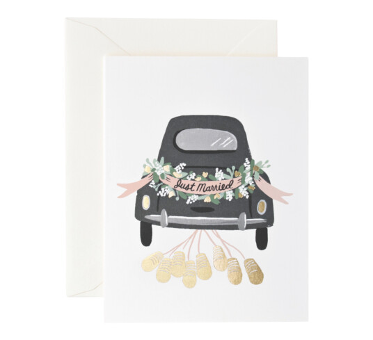 Rifle Paper Co. Bryllupskort Just Married Getaway