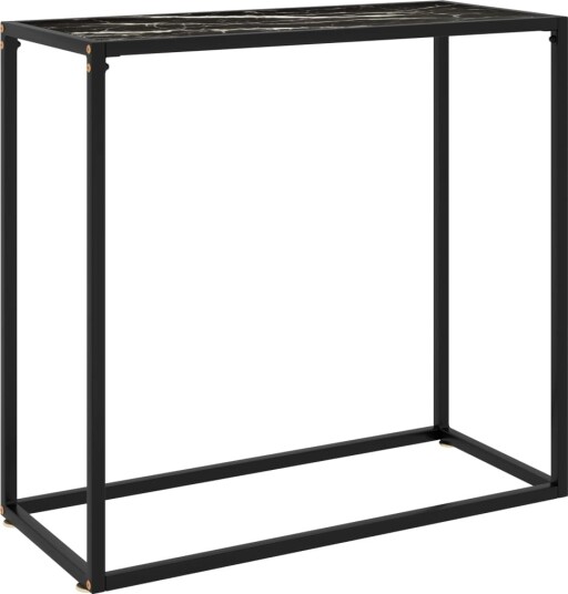 vidaXL Konsollbord svart 80x35x75 cm herdet glass