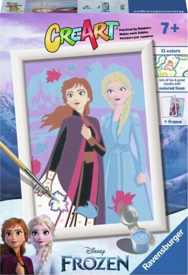 Ravensburger CreArt Male etter nummer 7+ år Disney Frost Søstre for alltid