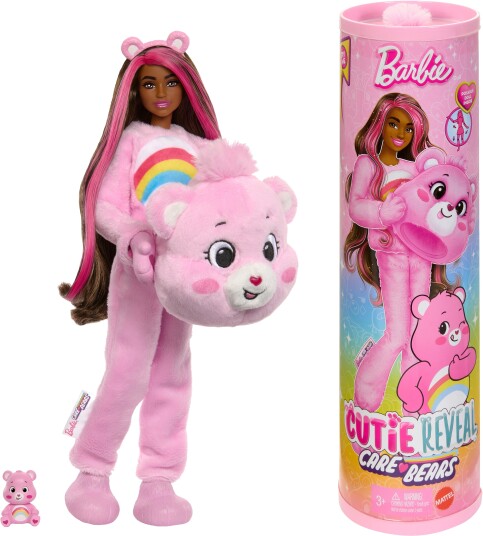 Barbie Cutie Reveal Dukke Care Bears Rosa