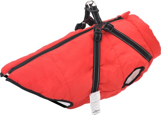 Vidaxl Hund Frakk Rød L68 Fleece Og Polyester