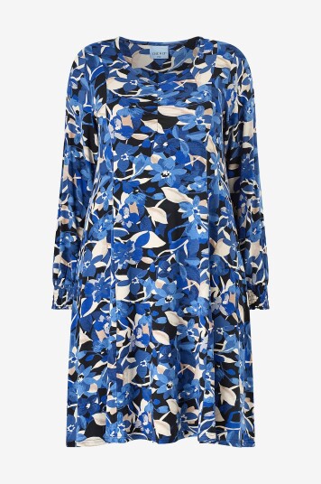 Zhenzi Kjole Zh saki 1026 dress L/s Blå Zhenzi Kjole Zh saki 1026 dress L/s Blå