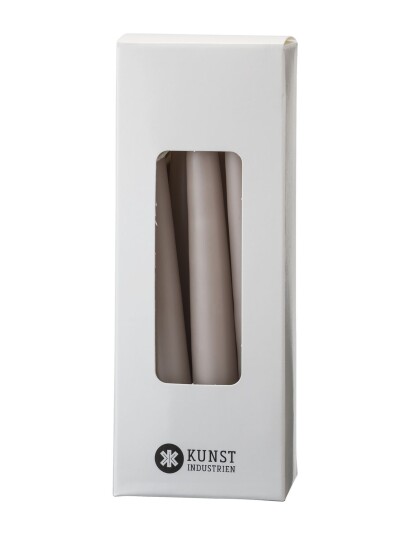 Kunstindustrien Small Colored Candle - Giftbox W. 12 Pcs - Grey - ONE SIZE