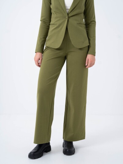 Ichi Kate Wide Pant Long Grønn L