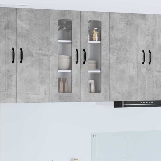  Kjøkkenskap med hylle Betonggrå 60 x 31 x 80 cm Konstruert tre