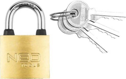 NEO Tools Hengelås 85-050 30 mm, 3 Nøkler, Værbestandig NEO Tools Hengelås 85-050 30 mm, 3 Nøkler, Værbestandig